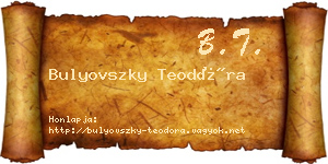 Bulyovszky Teodóra névjegykártya